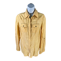 Chico’s Women’s Yellow Silk Blend Semi-Sheer Button Up Shirt - 0/US S