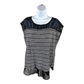 Ann Taylor Women’s Black/Gray Knit Tank Top - L