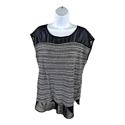 Ann Taylor Women’s Black/Gray Knit Tank Top - L