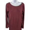 White House Black Market Women's Red Layered Boat Neck Top - XS
