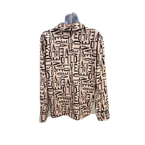 NEW Victoria's Secret Women's Pink Love Print Button Up Sleep Shirt Sz XS image 2