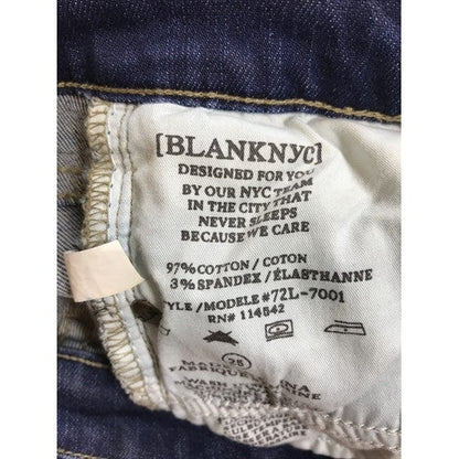 BlankNYC Women's Dark Wash Distressed Skinny Stretch Jeans - 25 image 4