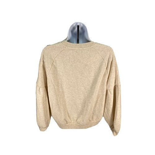 Aerie Women's Ivory Star Graphic Terry Knit Pullover Sweater Sz S image 2