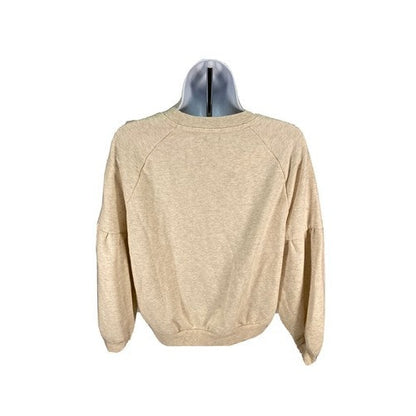 Aerie Women's Ivory Star Graphic Terry Knit Pullover Sweater Sz S image 2