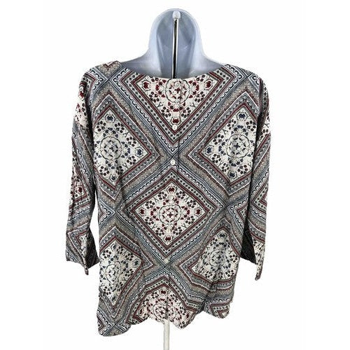 J. Jill Women's Multi-Color Paisley 3/4 Sleeve Top - XS image 2