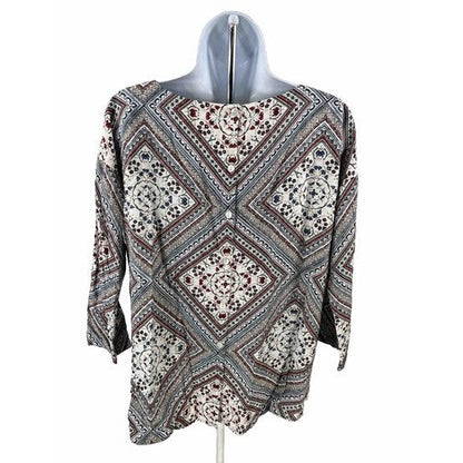 J. Jill Women's Multi-Color Paisley 3/4 Sleeve Top - XS image 2