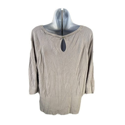 White House Black Market Women's Purple Raglan Ruched Neck Sweater Sz L image 2