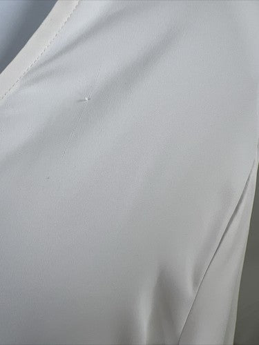 Chico's Women's White Open Back Sheer Top Slit Sleeve Flowy Blouse - 3/US XL image 5