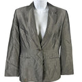 Ann Taylor Women's Gray Wool Blend One Button Blazer Jacket - 6 Petite