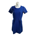 Madewell Women’s Blue/Black Striped Short Sleeve A-Line Dress - 2