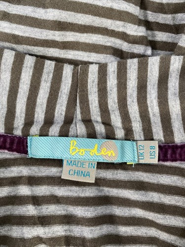 Boden Women's Green & Gray Striped Long Sleeve Lightweight Cardigan - 8 image 3