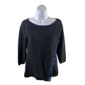 White House Black Market Women's Black Lace Up Hem Pullover Sweater - S