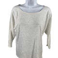 White House Black Market Women's White Sheer 3/4 Sleeve T-Shirt - XS