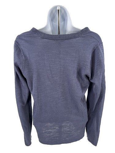J. Jill Women's Blue Long Sleeve V-Neck Sweater - XS image 2