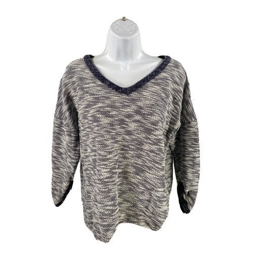Coldwater Creek Women's Blue/White Terry Knit Sweater Sz M