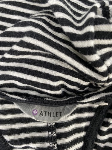Athleta Women's Black/White Striped Crossroads High Neck Tank Top - XXS image 3