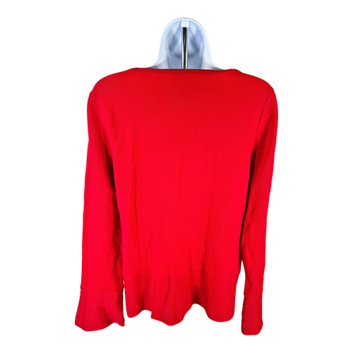 Ann Taylor Women’s Red Long Bell Sleeve Sweater - M image 2