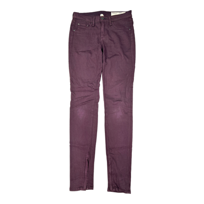 Rag and Bone Women’s Dark Purple Legging Zipper Ankle Pants - 26