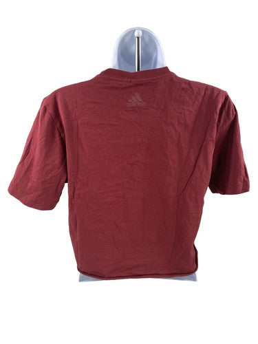 Adidas Women's Red Short Sleeve Crop T-Shirt - S image 2