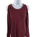 White House Black Market Women's Burgundy Red Cold Shoulder Sweater - XS