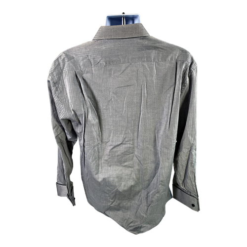 NEW Bacharach Men’s Gray Charcoal Button Up Shirt - 16 image 2
