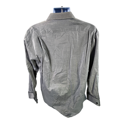 NEW Bacharach Men’s Gray Charcoal Button Up Shirt - 16 image 2