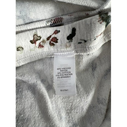 J. Jill Women's Ivory Floral Curved Hem Terry Knit Sweater - XS image 4
