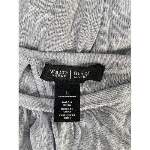 White House Black Market Women's Purple Raglan Ruched Neck Sweater Sz L image 3