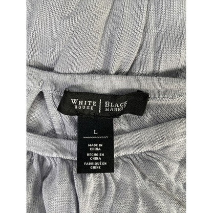 White House Black Market Women's Purple Raglan Ruched Neck Sweater Sz L image 3