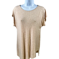 White House Black Market Women’s Beige Asymmetrical Cap Sleeve Top - S