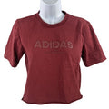 Adidas Women's Red Short Sleeve Crop T-Shirt - S