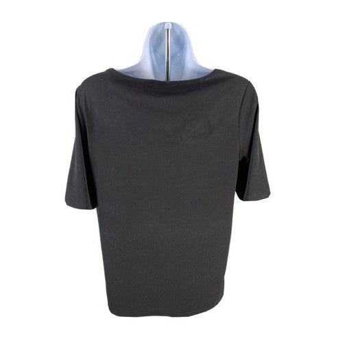 Chico's Women's Black Stretch Short Sleeve Top Shirt Sz 0/US S image 2