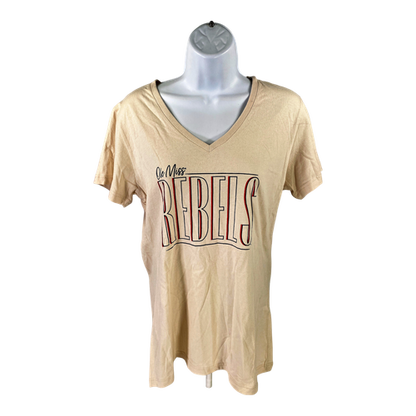 NEW Gear Women’s Beige Ole Miss Rebels V-Neck T-Shirt - M