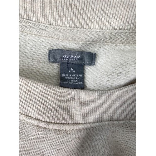 Aerie Women's Ivory Star Graphic Terry Knit Pullover Sweater Sz S image 3
