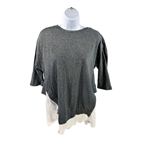 Matilda Jane Women’s Gray/White In the Clouds Eyelet Layered Shirt - S