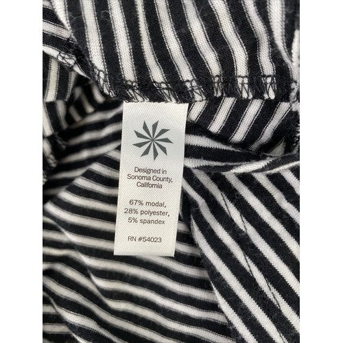 Athleta Women's Black/White Striped Crossroads High Neck Tank Top - XXS image 4