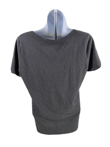 Nike Women's Gray MSU College Playoffs V-Neck Athletic Cut T-Shirt - L image 2