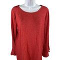 NEW Ann Taylor Women's Red Ruffle Sleeve Thin Knit Sweater - M
