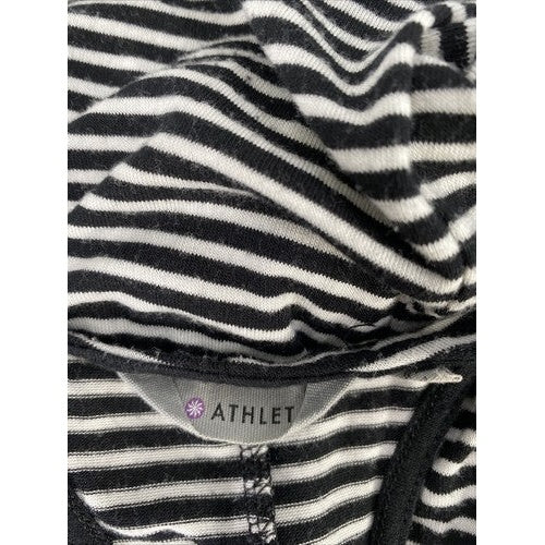Athleta Women's Black/White Striped Crossroads High Neck Tank Top - XXS image 3