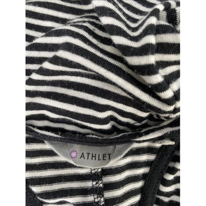 Athleta Women's Black/White Striped Crossroads High Neck Tank Top - XXS image 3