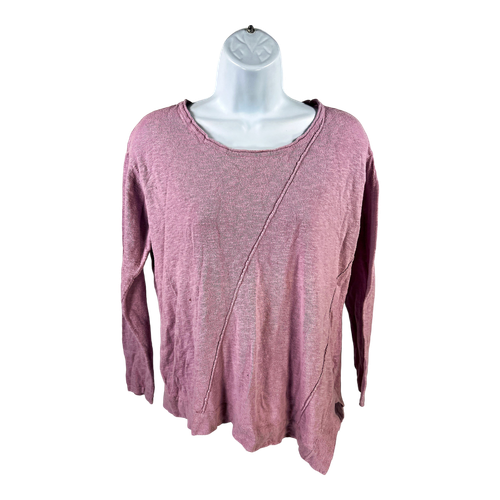 Pure Jill Women’s Purple Long Sleeve Slit Side Shirt - S Petite