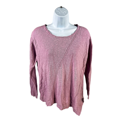 Pure Jill Women’s Purple Long Sleeve Slit Side Shirt - S Petite