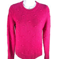Lucky Brand Women's Pink Bobble Crew Neck Sweater Sz XS