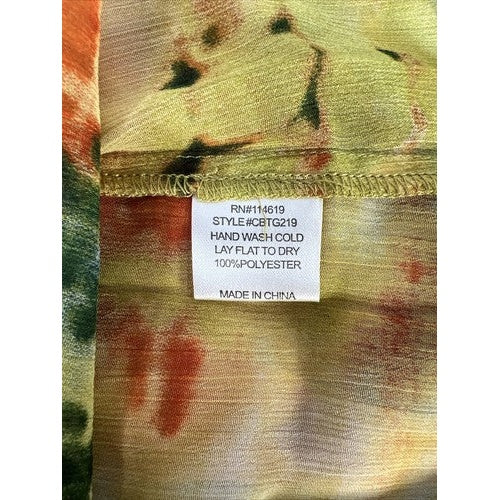 NEW Christopher and Banks Women's Multicolor Sheer Tie Dye Blouse - M image 4