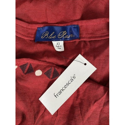 NEW Blue Rain Women's Red Bell Sleeve Blouse Top Sz XS image 3