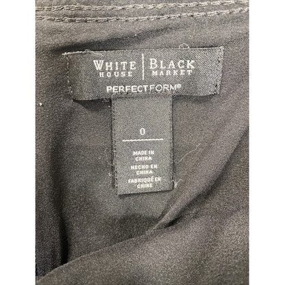 White House Black Market Women's Black Perfect Form Straight Skirt Sz 0 image 3