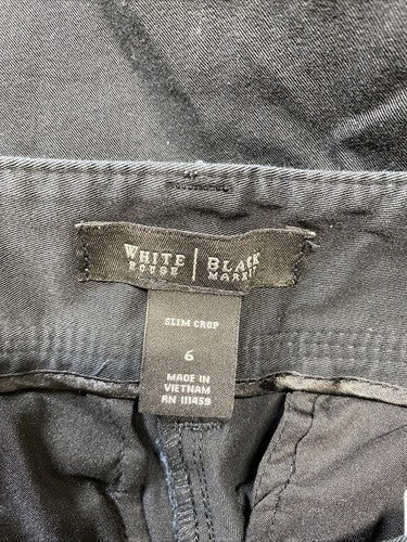 White House Black Market Women's Black Slim Cropped Casual Pants - 6 image 3