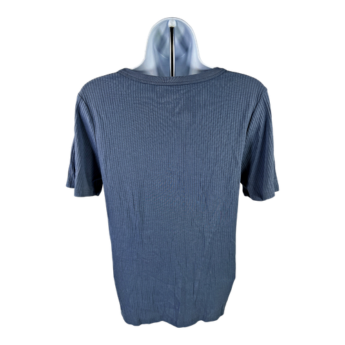 Lucky Brand Women’s Blue Ribbed Short Sleeve T-Shirt - L image 2