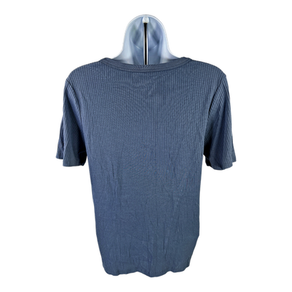 Lucky Brand Women’s Blue Ribbed Short Sleeve T-Shirt - L image 2