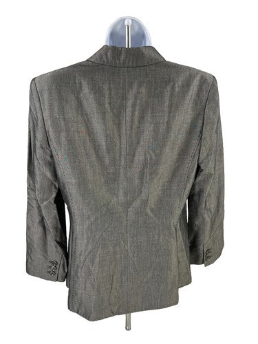 Ann Taylor Women's Gray Wool Blend One Button Blazer Jacket - 6 Petite image 2